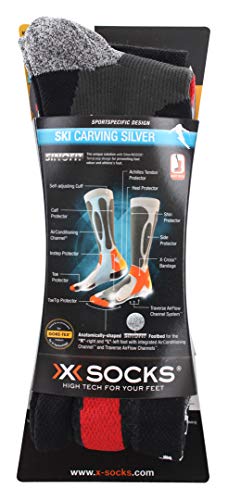 X-Socks Ski Carving Socken, Herren, Herren, Ski Carving, Anthrazit, Rot, 48/50 von X-Socks