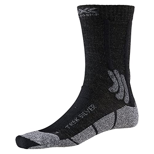 X-Socks Unisex Trek Silver Socken, B010 Opal Black/Dolomite Grey Melange, 41 EU von X-Socks