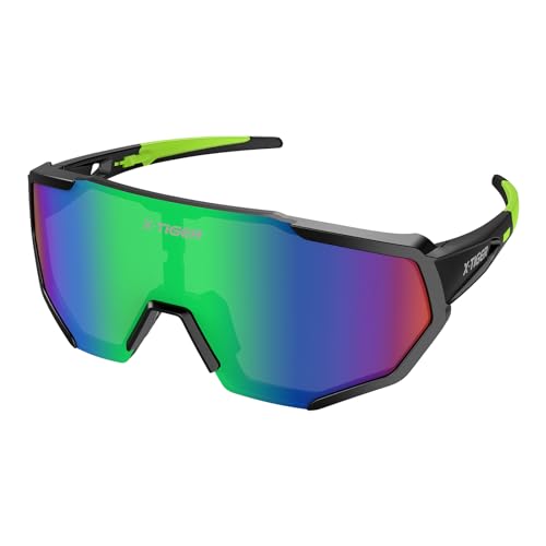 X-TIGER Polarisiert Fahrradbrille Herren Damen Sportbrille Sport Sonnenbrille TR90 Radfahren MTB UV400 von X-TIGER