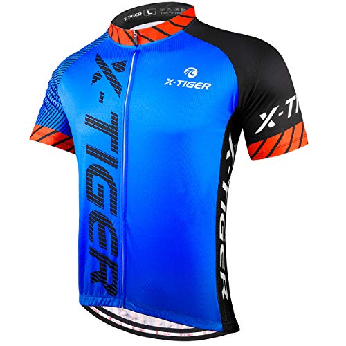 X-TIGER Herren-Radtrikots, kurzes T-Shirt, Fahhradtrikot MTB Rennrad Trikot Kurzarm Fahrradbekleidung für Männer von X-TIGER