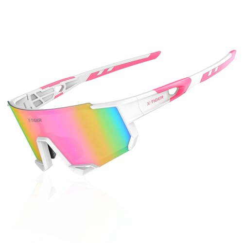 X-TIGER Schnelle Brille Rave Fahrradbrille Sonnenbrille Herren Damen UV 400 Winddichte Rahmen Sportbrille Sonnenbrille Geeignet zum Radfahren, Laufen, Klettern von X-TIGER