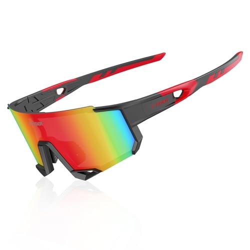 X-TIGER Schnelle Brille Rave Fahrradbrille Sonnenbrille Herren Damen UV 400 Winddichte Rahmen Sportbrille Sonnenbrille Geeignet zum Radfahren, Laufen, Klettern von X-TIGER