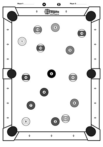 X-Targets Große Zielscheiben Billard / 53x84 cm/Papier 120g/m² (40 Stück) von X-Targets