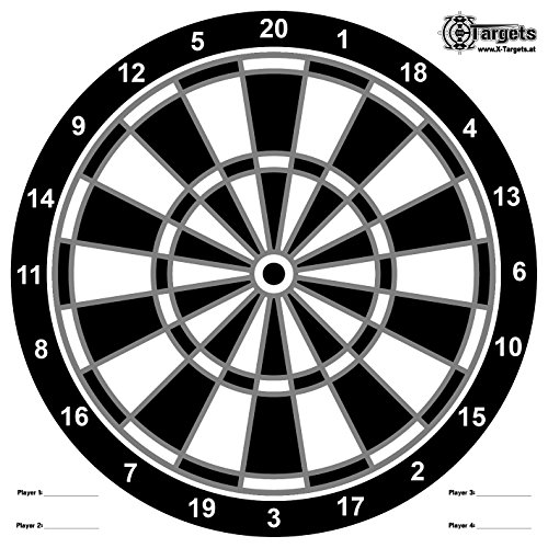 X-Targets Zielscheiben Darts/Format: 50x50 cm/Papier 120g/m² (100 Stück) von X-Targets