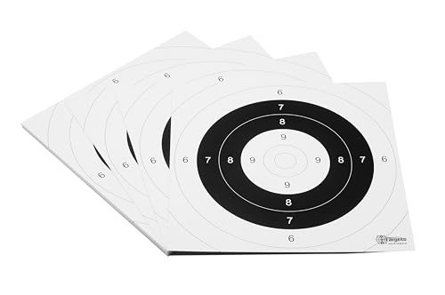 Zielscheiben *P25 Target* | 26x26 cm | Karton 250g/m² | Ideal für Präzision und Mehrdistanz schießen | 9er, 10er und Mouche in Papierfarbe (500 Stück) von X-Targets