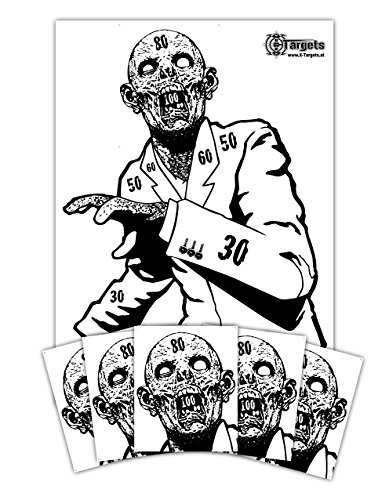 X-Targets 20 x Zombie Zielscheiben Snobby mit 40 Schusspflaster Head / 50x70 cm/Papier 120g/m² von X-Targets