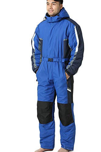 X-xyA Skianzug Für Männer, Erwachsene One Piece Schnee Anzug Ski-Snowboard-Wear-Winter-Warme wasserdichte Ski-Overall Mit Kapuze,A,XXL von X-xyA