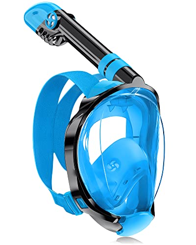 X99 Schnorchelmaske Vollmaske,180-Grad-Sicht Anti-Fog Tauchermasken mit Sportkameras Kompatible, Taucherbrille für Erwachsene von X99