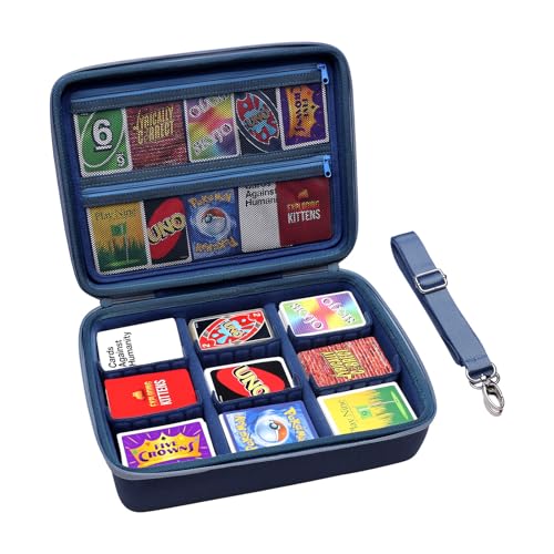 XANAD Tragetasche für 2700+ Tasche Sammelkarten, passend für UNO, SKYJO, Pokemon, Phase 10 Junior, Cards Against Humanity Das lustige Kartenspiel (Blau) von XANAD
