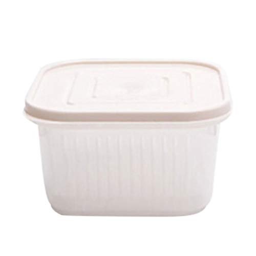 XANAYXWJ 1 Stück Küchen-Kühlschrank-Aufbewahrungsbox, Kunststoff-Lebensmittelbehälter, transparent, hält Obst frisch, Kühlschrank-Aufbewahrungs-Organizer (Farbe: Grau) (Beige) von XANAYXWJ