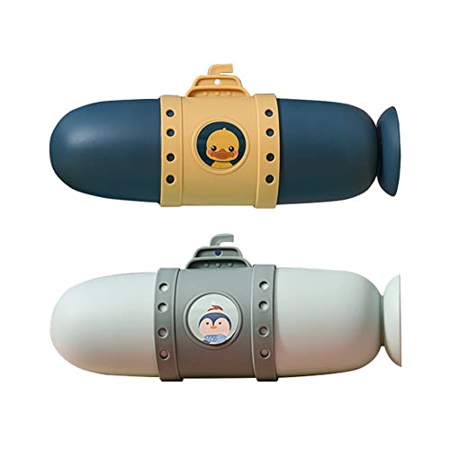 XANAYXWJ 2 Stück Reise-Zahnbürstenbecher-Etui, süße U-Boot-MoutBox, tragbare Kinder-Zahnpasta und Zahnbürsten-Aufbewahrungsbox mit staubdichtem, atmungsaktivem Zahnbürstenhalter von XANAYXWJ