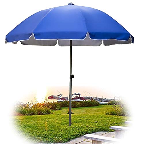 XANAYXWJ 200cm Höhenverstellbarer Blauer wasserdichter Gartensonnenschirm für den Außenbereich: Bleiben Sie mit diesem stilvollen Strandsonnenschirm vor der Sonne geschützt von XANAYXWJ