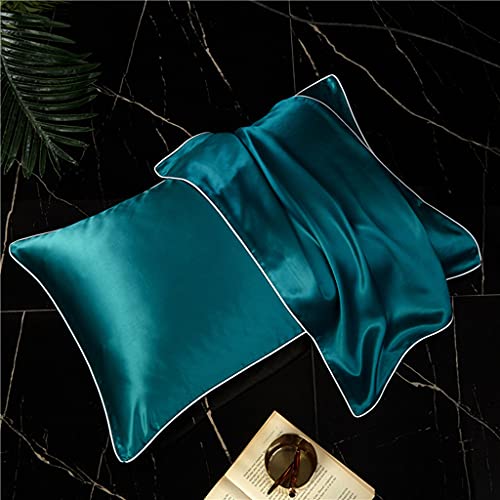XANAYXWJ 2er-Pack AidiOn Queen Size Satin-Kissenbezug-Set - Kühlende Satin-Kissenbezüge für Haare und Haut (18,8 x 29 Zoll, Blau) von XANAYXWJ