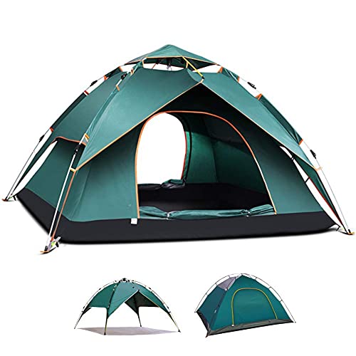 XANAYXWJ Automatisches 4-Personen-Pop-up-Campingzelt mit 5 Fenstern - wasserdicht und geräumig, ideal für Wanderungen, Picknicks und Outdoor-Abenteuer von XANAYXWJ