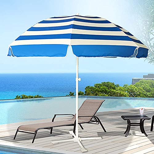 XANAYXWJ Blauer 2,4 m Langer Sonnenschirm mit robusten dreilagigen Rippen - perfekt für Gärten, Strände und am Pool von XANAYXWJ