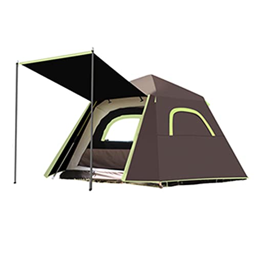 XANAYXWJ Campingzelte, tragbar, mit Tragetasche, wasserdicht, für 3–4 Personen, sofort aufbaubares Pop-Up-Zelt mit UV-Schutz an der Oberseite für Camping, Wandern, Bergsteigen (Farbe: Braun) (Braun) von XANAYXWJ