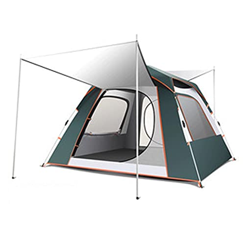 XANAYXWJ Campingzelte, tragbar, mit Tragetasche, wasserdicht, für 3–4 Personen, sofort aufbaubares Pop-up-Zelt mit UV-Schutz an der Oberseite für Camping, Wandern, Bergsteigen (Farbe: Blau) (grün) von XANAYXWJ