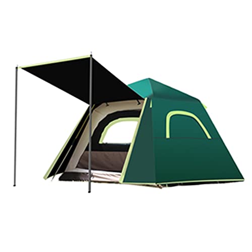 XANAYXWJ Campingzelte, tragbar, mit Tragetasche, wasserdicht, für 3–4 Personen, sofortiger Aufbau, Pop-Up-Zelt mit UV-Schutz Oben für Camping, Wandern, Bergsteigen (Farbe: Braun) (grün) von XANAYXWJ