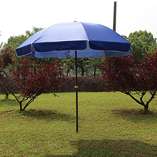 XANAYXWJ Höhenverstellbarer Outdoor-Sonnenschirm mit dickem, regendichtem Material - 2,4 m Blauer Sonnenschirm für Terrasse und Garten von XANAYXWJ