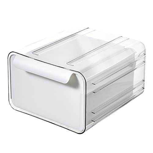 XANAYXWJ Küchen-Kühlschrank-Schubladen-Organizer – Dual-Track-Design mit Abflusstrenner, luftdichte Aufbewahrungsbox, Kühlschrank-Aufbewahrungsbehälter (Größe: 24 x 21,5 x 14 cm, Farbe: Orange-B) von XANAYXWJ