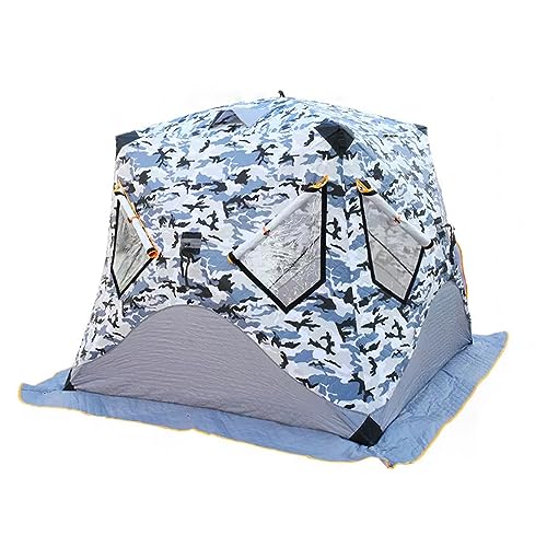 XANAYXWJ Warmes Zelt zum Angeln im Freien, Schutz zum Eisfischen, isoliertes Zelt zum Eisfischen, trapezförmige Struktur, Wind- und schneebeständig, geeignet für 3–4 Personen von XANAYXWJ