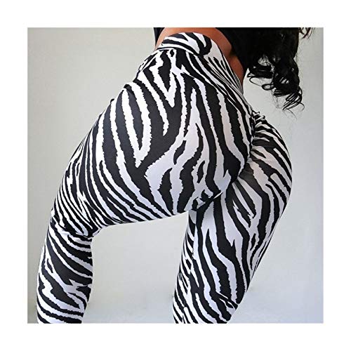 XBECO Gamaschen Sportwear Frauen Sexy Zebra Leggings Print Fitness Push Up Hip Hohe Elastizität-Leggins Hose Gute Elastizität (Color : Zebra, Size : L) von XBECO