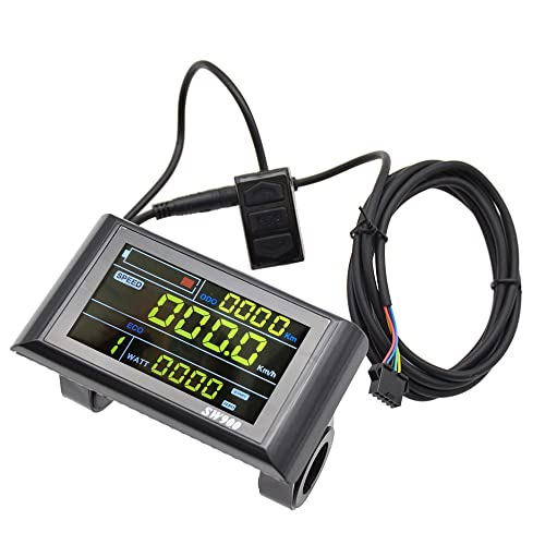 XBERSTAR Fahrrad-Display-Messgerät, 24 V/36 V/48 V/60 V, E-Bike SW900, buntes Display, SM&WP-Stecker, LCD-Messgerät, Display (schwarzes Display) von XBERSTAR