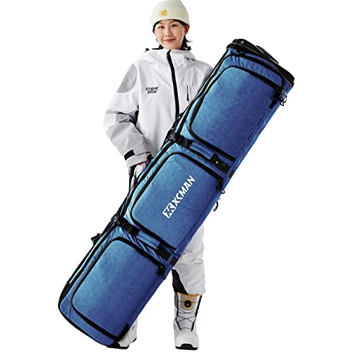 XCMAN Gepolsterte Snowboard-Tasche, verstellbare Länge, 160-190 cm, gepolsterte Tasche für Flugreisen von XCMAN