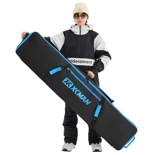 XCMAN Snowboardtasche für Flugreisen – vollständig gepolsterte Skitasche, wasserdichte Snowboardtasche für Reisen, Snowboardstiefel, 165 cm von XCMAN