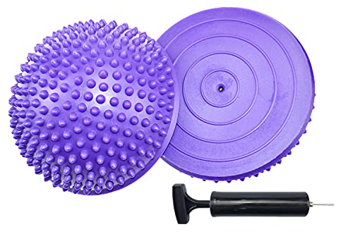 2 Stück Balance Igel Halbkugel mit Luftpumpe, Großer Gymnastik Igel, Fitness Trittstein Yoga Balance-Kugel für Kinder & Erwachsene, Balancetraining Koordinationstraining von XCZGSS