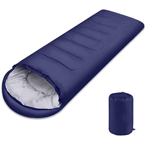 XDKS Schlafsack, leicht zu tragen, warm, für Erwachsene, Outdoor, Sport, Camping, Wandern, mit Tragetasche, leicht (1,3 kg (180 + 30) × 75 cm, Marineblau) von XDKS