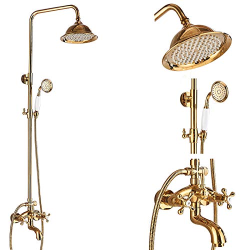 XFZJCHAP Duscharmaturen-Set, Regendusche, Badezimmer, Wandmontage, Duschsystem, drehbarer Wannenauslauf, Badewanne, Dusche, Mischbatterie, Wasserhahn-Set, Typ B von XFZJCHAP