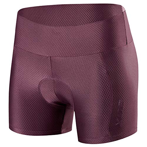 XGC Damen Radunterhose Radsportshorts Fahrradhosen mit elastische atmungsaktive 4D Gel Sitzpolster mit Einer hohen Dichte (M, Red (6017)) von XGC