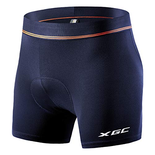 XGC Herren Radunterhose Radsportshorts Fahrradhosen mit elastische atmungsaktive 3D Gel Sitzpolster mit Einer hohen Dichte (Blue, L) von XGC