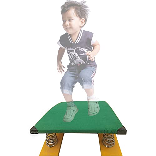 Hartholz-Sprungbrett für Kinder – 4 Federn, Gymnastik-Leichtathletik-Trainingsplatz, elastisches Brett/Startbrett, Turnausrüstung für kleine Anfänger (grün, 80 x 50 x 20 cm) von XGFXGF