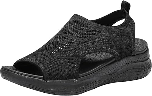 XGWDP Women Walking Sandals Arch Support Orthotic Comfortable Plantar Fasciitis Sandals Non-Slip Casual Open Toe Sport Sandals for Athletic Summer Beach (01,6) von XGWDP