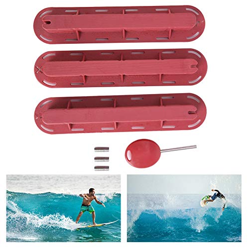3-teiliger Kunststoff-Surfbrett-Fin-Stecker-Basis-Rippenbox-Surfbrett-Zubehör-Schraubenschlüssel für die Stabilität der Surfbrett-Finne (Rot) von XHIKOWAT