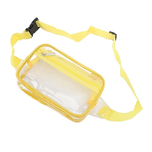 Klare, wasserdichte, Große, Transparente PVC-Brusttasche mit Verstellbarem Riemen für Sportreisen (Gelb) von XHIKOWAT