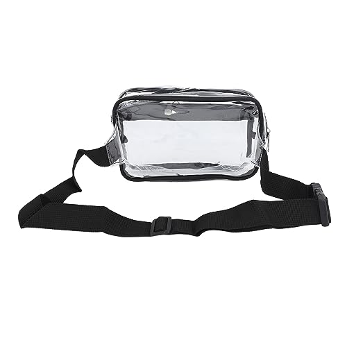 Klare, wasserdichte, Große, Transparente PVC-Brusttasche mit Verstellbarem Riemen für Sportreisen (Schwarz) von XHIKOWAT