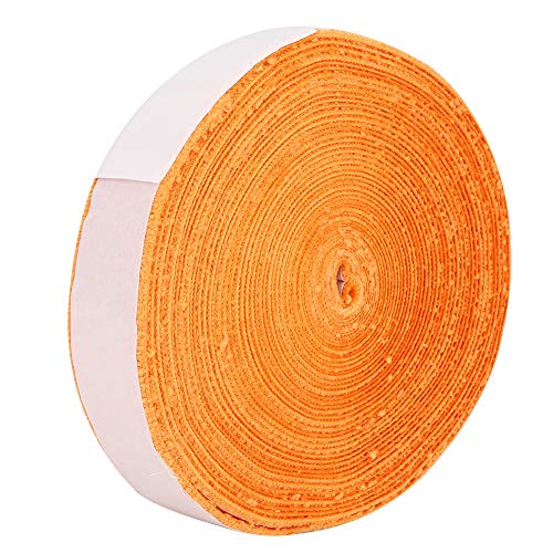 XHIKOWAT 10 M Badmintonschläger-Griffband, Polyesterfaser, Schweißabsorption, Stoßdämpfung, Tennisschläger-Wraps (Orange) von XHIKOWAT