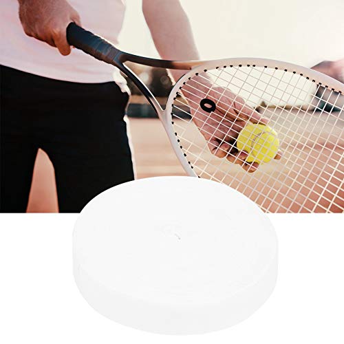 XHIKOWAT 10 M Badmintonschläger-Griffband, Polyesterfaser, Schweißabsorption, Stoßdämpfung, Tennisschläger-Wraps (Weiß) von XHIKOWAT