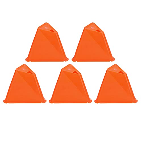 XHIKOWAT 5 Stück Fußball-Barriere-Trainingshütchen, Langlebiger Skate-Marker für Fußball-Basketball-Trainingsgeräte (Orange) von XHIKOWAT