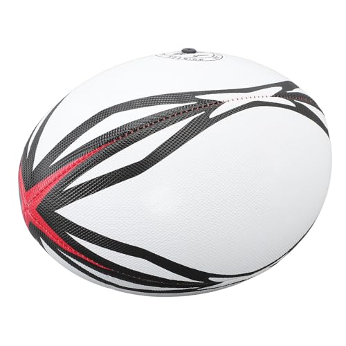 XHIKOWAT Hochelastischer PVC-Rugbyball Nummer 9, Aufblasbar, für Spieltraining, weiß von XHIKOWAT