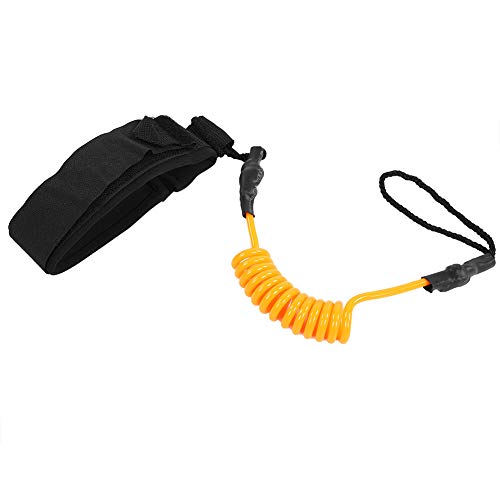 XHIKOWAT Spiralfederbein-Fußseil-Surfleine, Solide, Langlebige, Hochfeste Gelbe Paddleboard-Kajak-Sicherheit (Orange) von XHIKOWAT