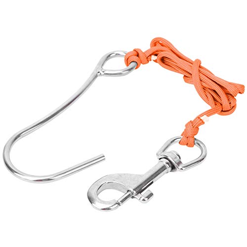 XHIKOWAT Tauchen Drift Haken Heavy Duty Design Nylon Seil Edelstahl Clip Einzelne Cays Haken Ausrüstung (Orange) von XHIKOWAT