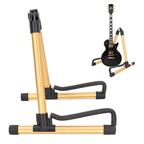 XHTLLO Verstellbarer Klappbarer Gitarrenständer aus Metall, Faltbarer Instrumentenständer Im A-Rahmen-Design Für Streichinstrumente(Golden) von XHTLLO
