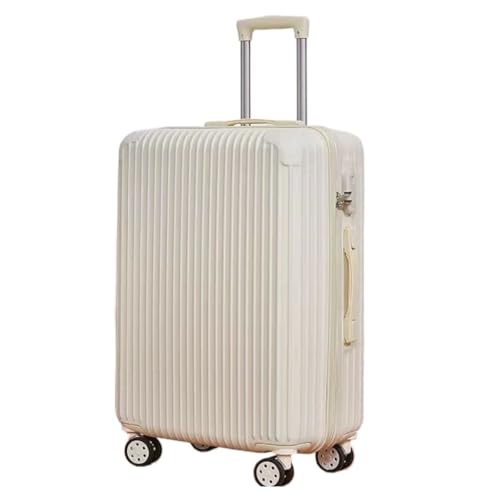 XIANGUOLL Reisekoffer 20-Zoll-Boarding-Koffer, Leichter Und Verschleißfester Trolley-Koffer, Robuster Und Verdickter Koffer, Tasche Trolley (Color : White, Size : 22in) von XIANGUOLL