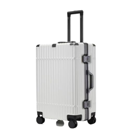 XIANGUOLL Reisekoffer Gepäck 28-Zoll-Universalrad-Trolley-Koffer, Herren- Und Damenkoffer, Passwort-Schnallenschloss-Koffer Trolley (Color : White, Size : 20in) von XIANGUOLL