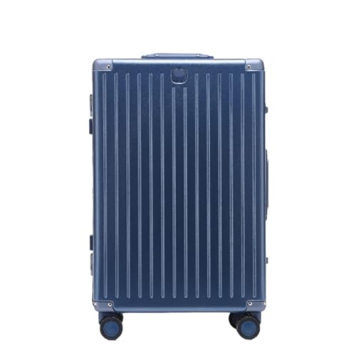 XIANGUOLL Reisekoffer Gepäck Aluminium Rahmen Box PC Flugzeug Rad Koffer Passwort Boarding Koffer Gepäck Trolley Box Trolley (Color : Blue, Size : 29in) von XIANGUOLL
