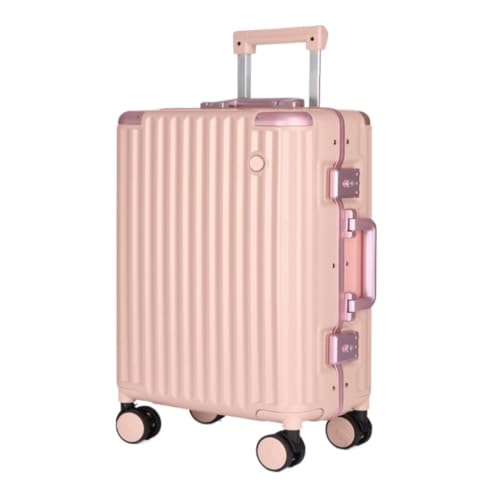 XIANGUOLL Reisekoffer Gepäckkoffer for Männer Und Frauen Mit Universalrädern, Trolley-Koffer, Boarding-Code-Koffer, Tasche Trolley (Color : Pink, Size : 22in) von XIANGUOLL